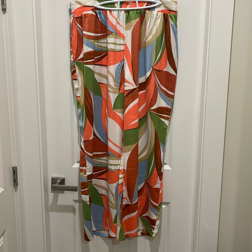 Nina Parker multi colored wide leg pants 2X
